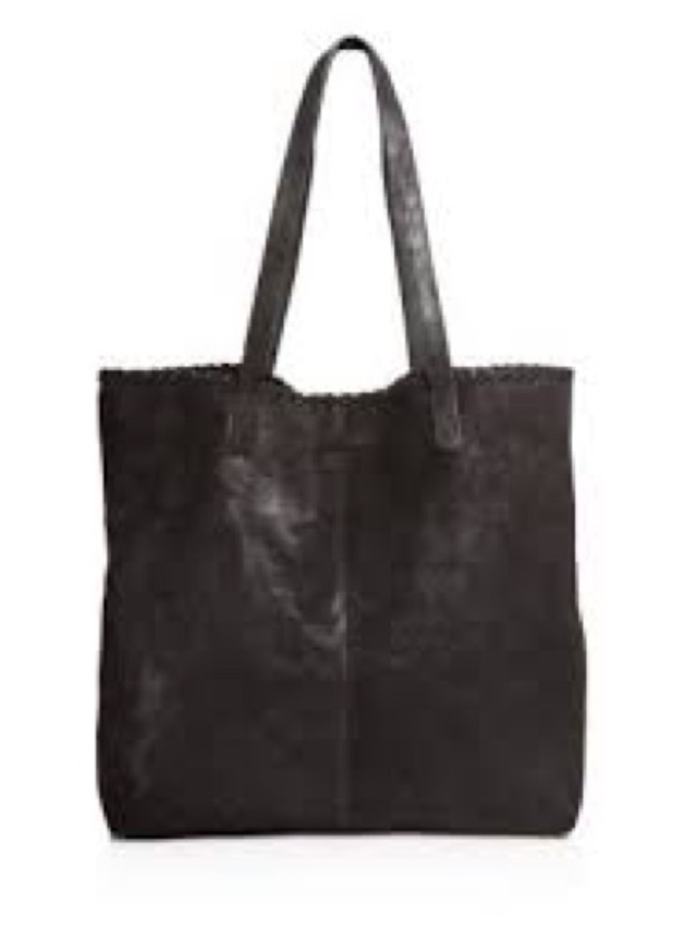 TOMS Cosmopolitan Black Suede Tote with Detachable Mini Pouch Size Large